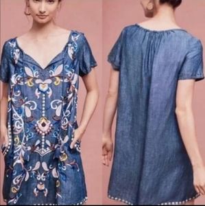 Anthropologie Holding Horses Embroidered Tunic Dress